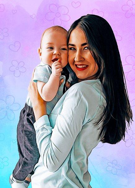 Custom Mother and Child Portrait