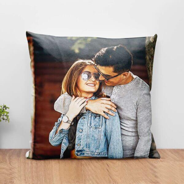 Custom Couple Portrait Cushion